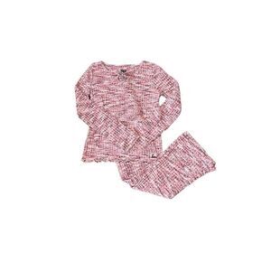 Levis Girls 6X Space Dye Knit Ribbed Knit Top & Matching Flare Leg Pants Pink